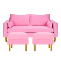 BODEVIR - Sofa Sky 3C+2 Pouf Felpa 01 Rosado