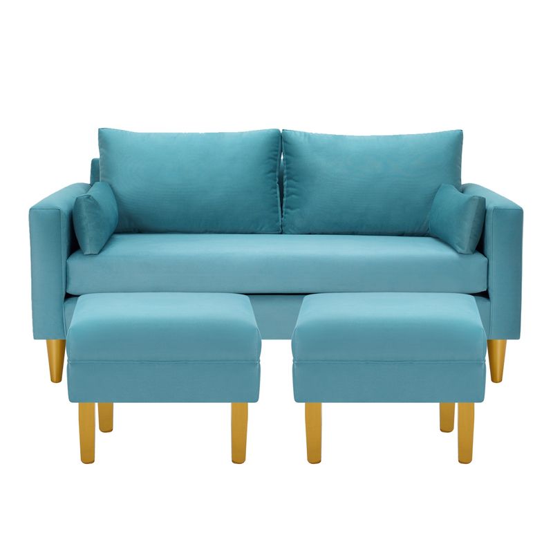 BODEVIR - Sofa Sky 3C+2 Pouf Felpa 01 Turquesa