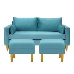 BODEVIR - Sofa Sky 3C+2 Pouf Felpa 01 Turquesa