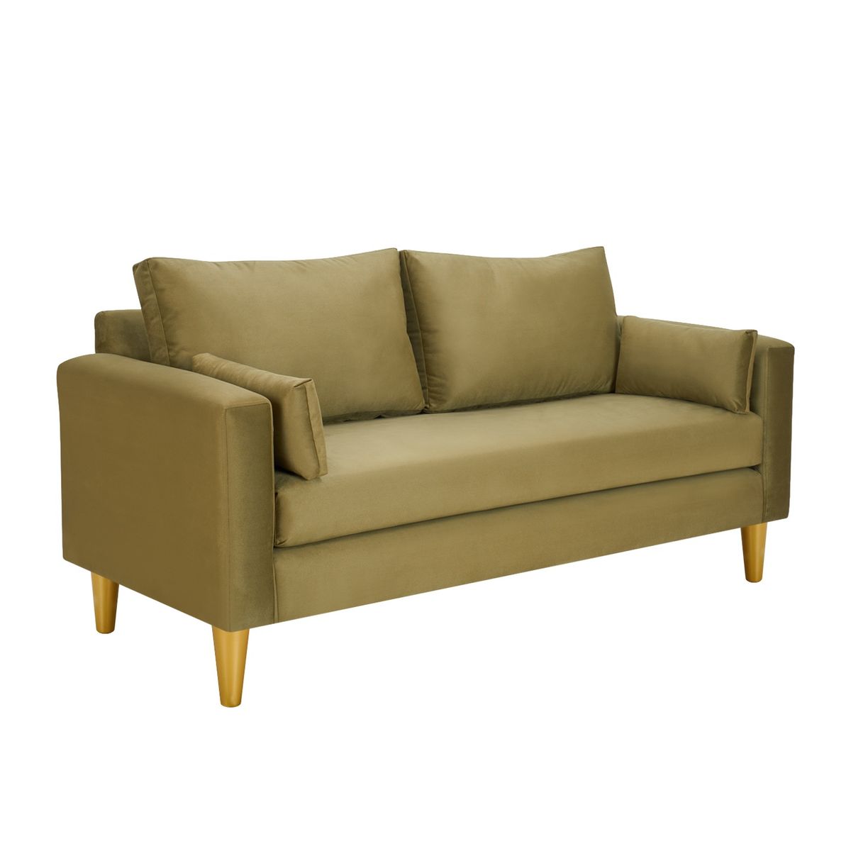 BODEVIR - Sofa Sky 3C+2 Pouf Felpa 01 Verde Musgo