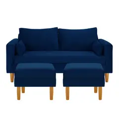 BODEVIR - Sofa Sky 3C+2 Pouf Felpa 04 Azul Marino