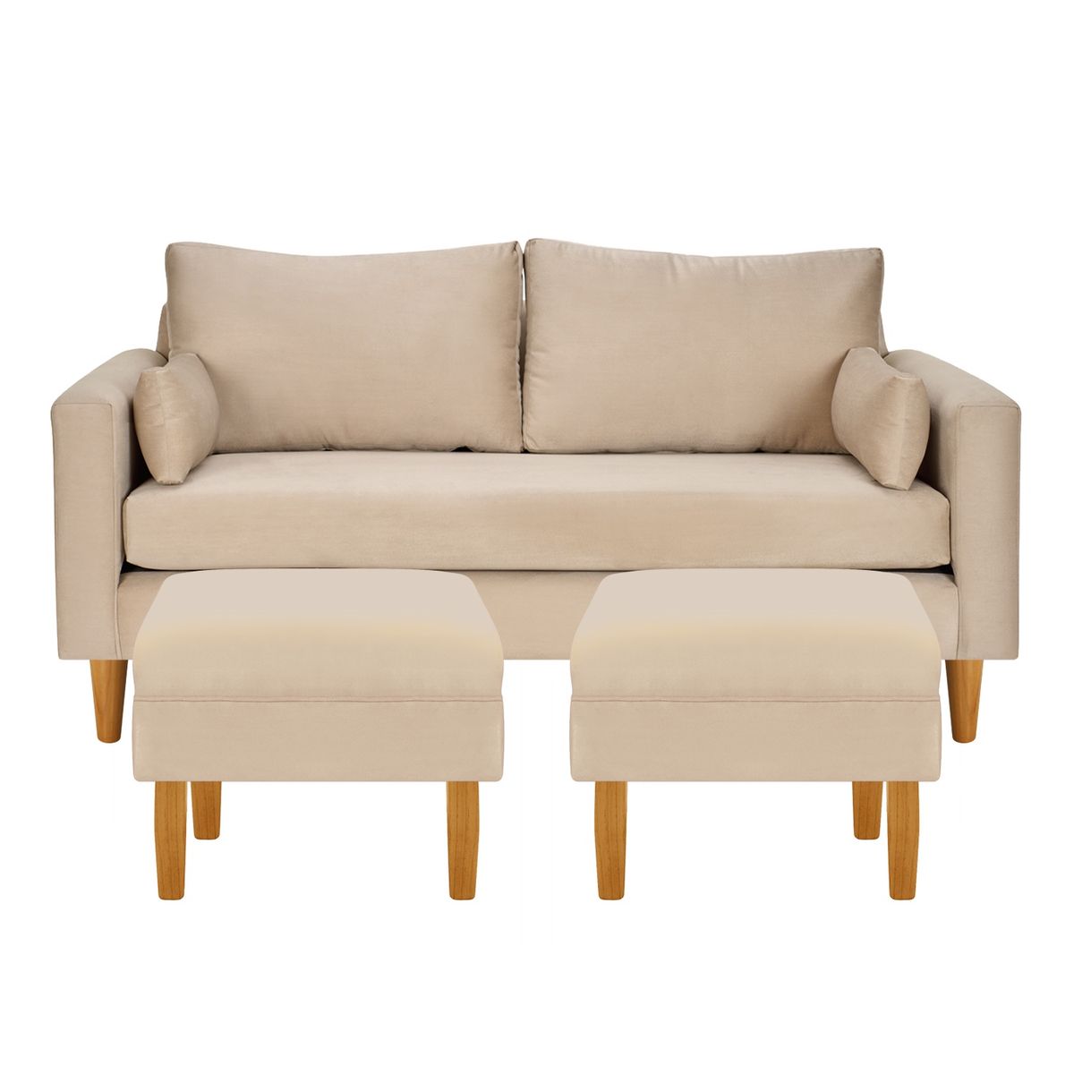 BODEVIR - Sofa Sky 3C+2 Pouf Felpa 04 Beige