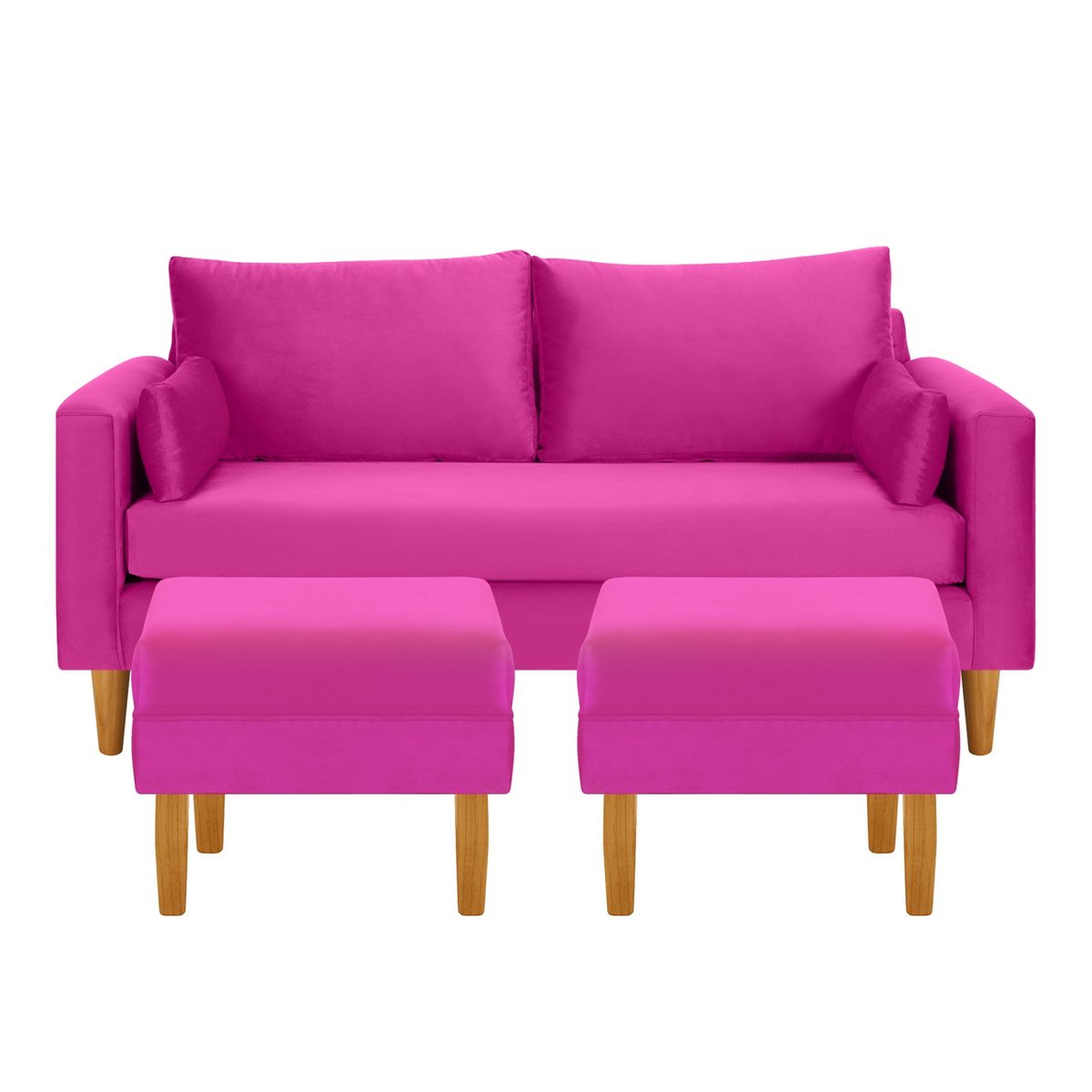 BODEVIR - Sofa Sky 3C+2 Pouf Felpa 04 Fucsia