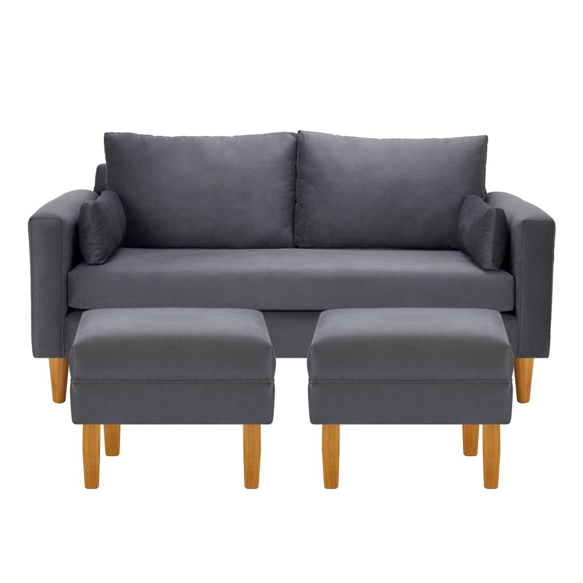 BODEVIR - Sofa Sky 3C+2 Pouf Felpa 04 Gris