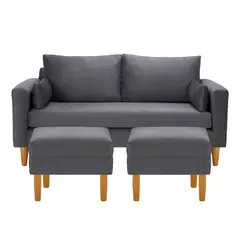 BODEVIR - Sofa Sky 3C+2 Pouf Felpa 04 Gris