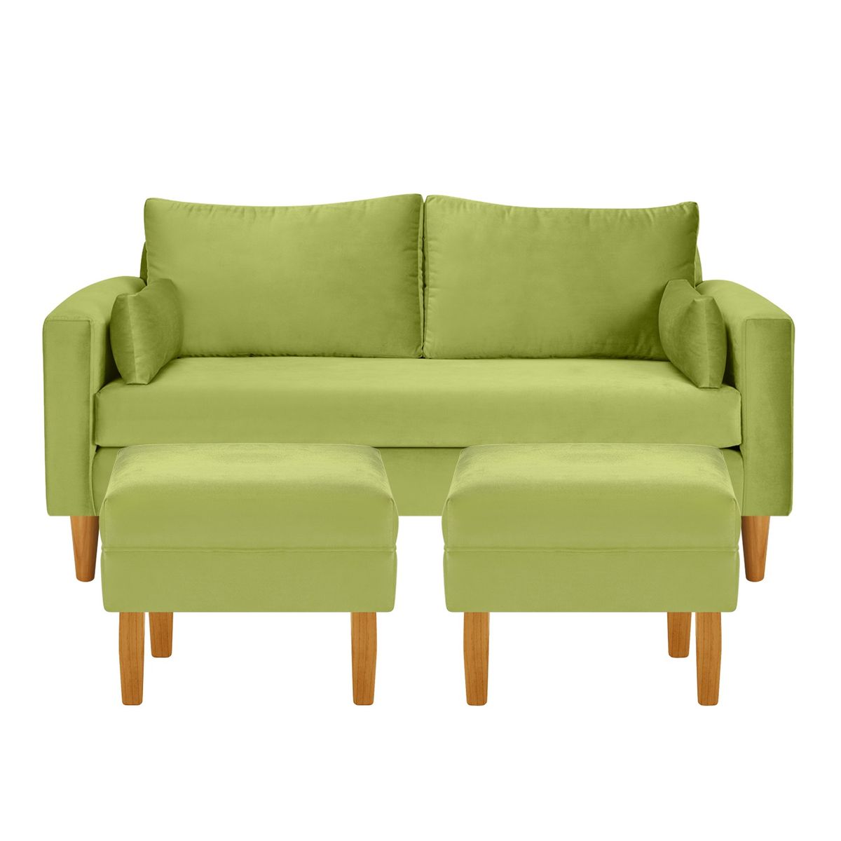 BODEVIR - Sofa Sky 3C+2 Pouf Felpa 04 Pistacho.