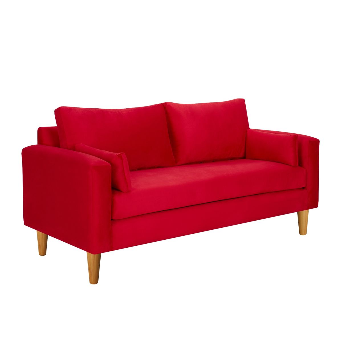 BODEVIR - Sofa Sky 3C+2 Pouf Felpa 04 Rojo.