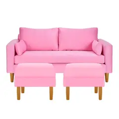 BODEVIR - Sofa Sky 3C+2 Pouf Felpa 04 Rosado