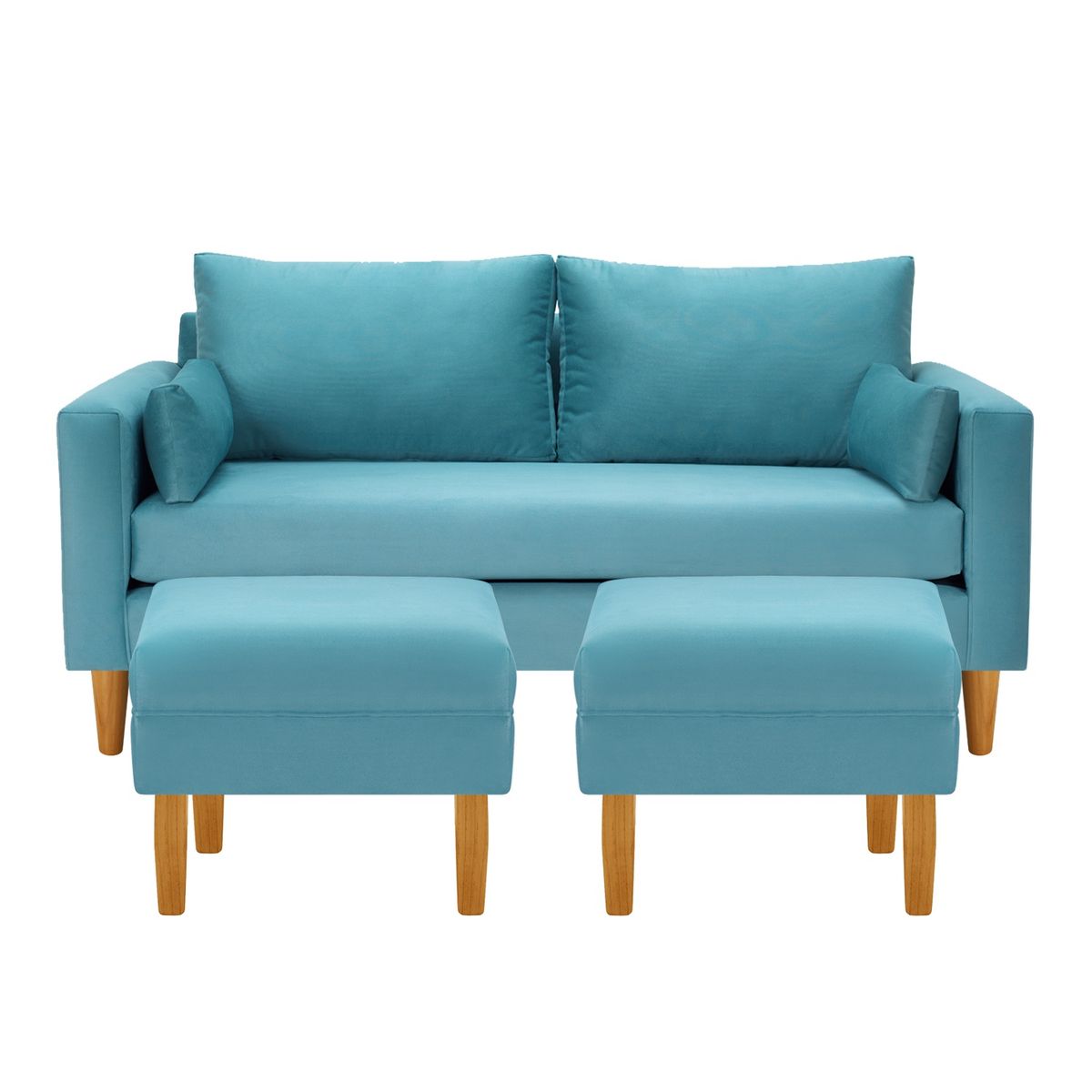 BODEVIR - Sofa Sky 3C+2 Pouf Felpa 04 Turquesa