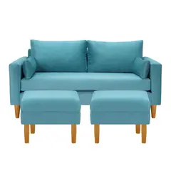 BODEVIR - Sofa Sky 3C+2 Pouf Felpa 04 Turquesa