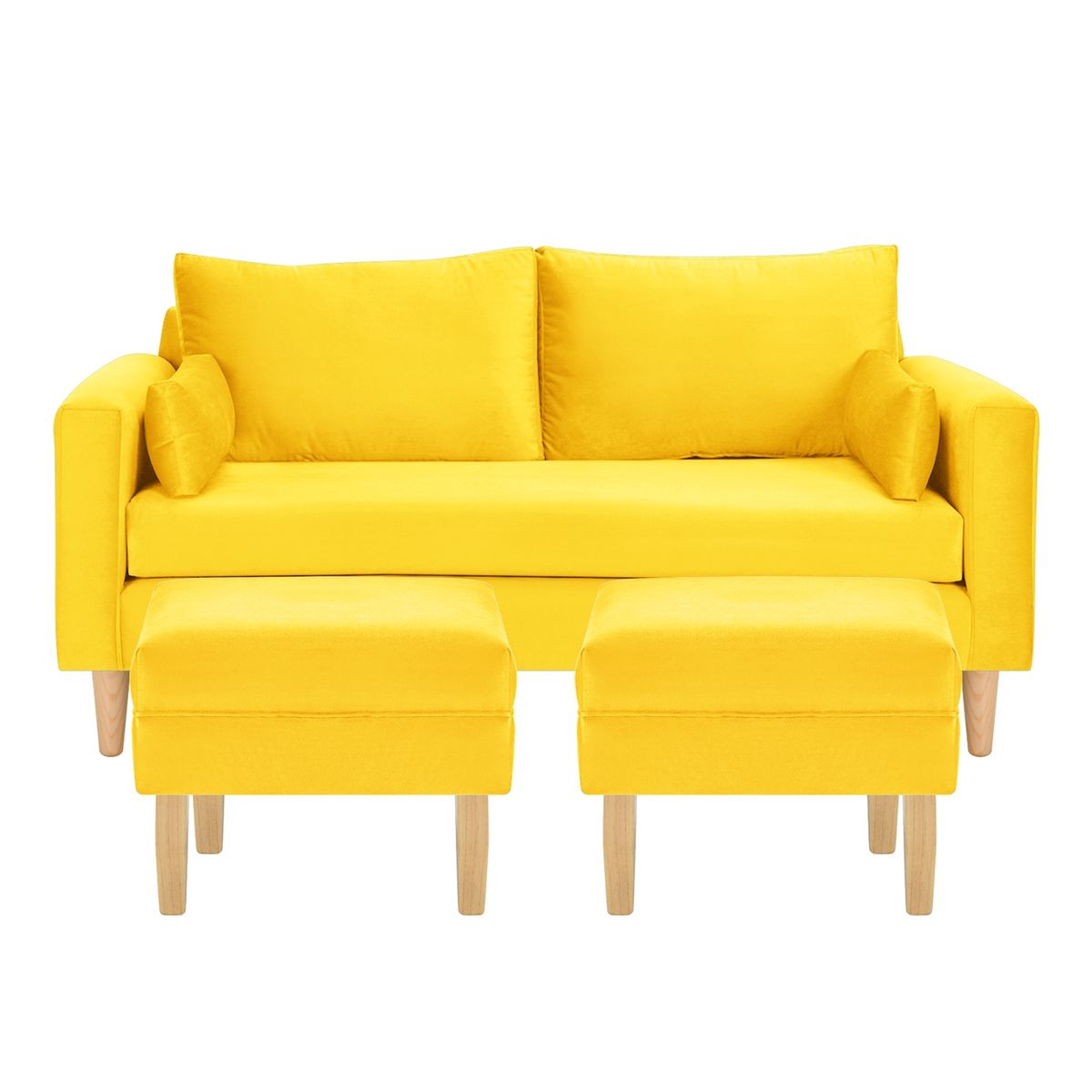 BODEVIR - Sofa Sky 3C+2 Pouf Felpa 05 Amarillo