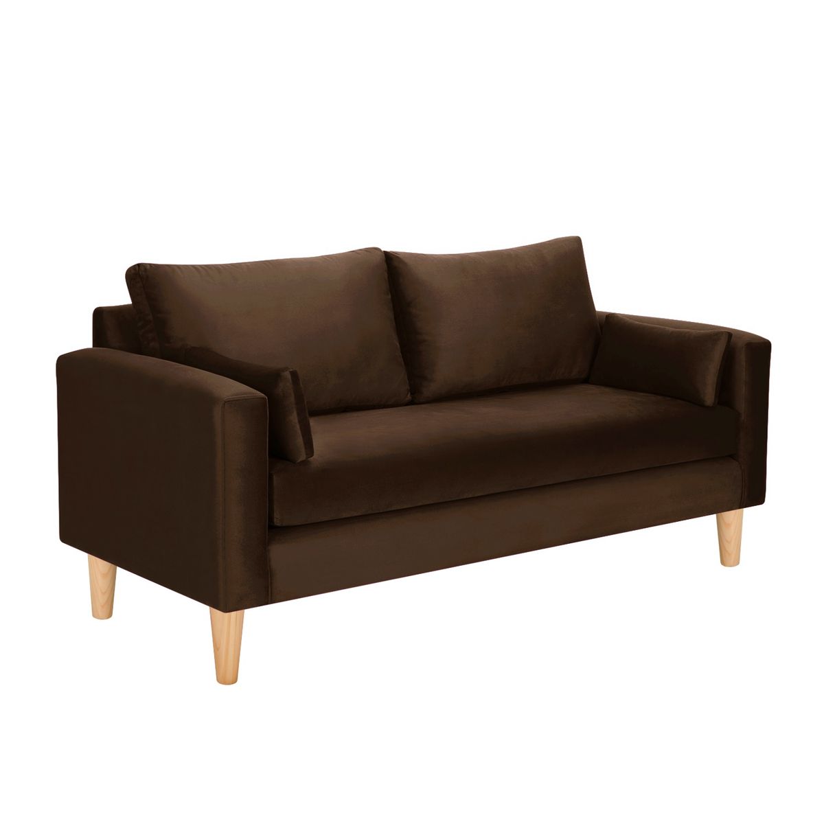BODEVIR - Sofa Sky 3C+2 Pouf Felpa 05 Chocolate