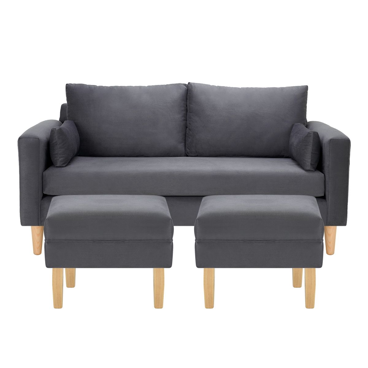 BODEVIR - Sofa Sky 3C+2 Pouf Felpa 05 Gris