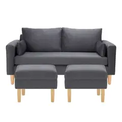 BODEVIR - Sofa Sky 3C+2 Pouf Felpa 05 Gris