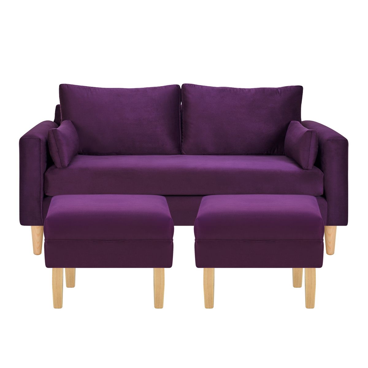BODEVIR - Sofa Sky 3C+2 Pouf Felpa 05 Morado