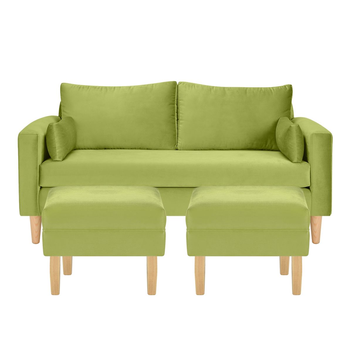 BODEVIR - Sofa Sky 3C+2 Pouf Felpa 05 Pistacho