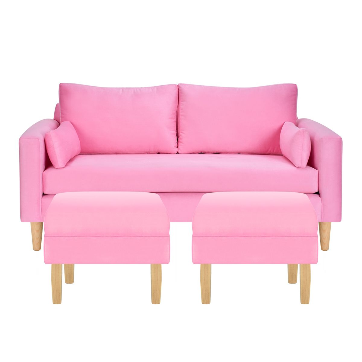 BODEVIR - Sofa Sky 3C+2 Pouf Felpa 05 Rosado