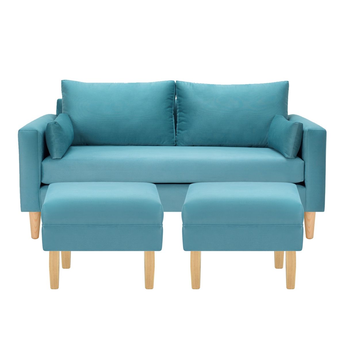 BODEVIR - Sofa Sky 3C+2 Pouf Felpa 05 Turquesa