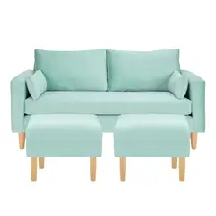 BODEVIR - Sofa Sky 3C+2 Pouf Felpa 05 Verde Agua