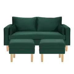 BODEVIR - Sofa Sky 3C+2 Pouf Felpa 05 Verde Botella