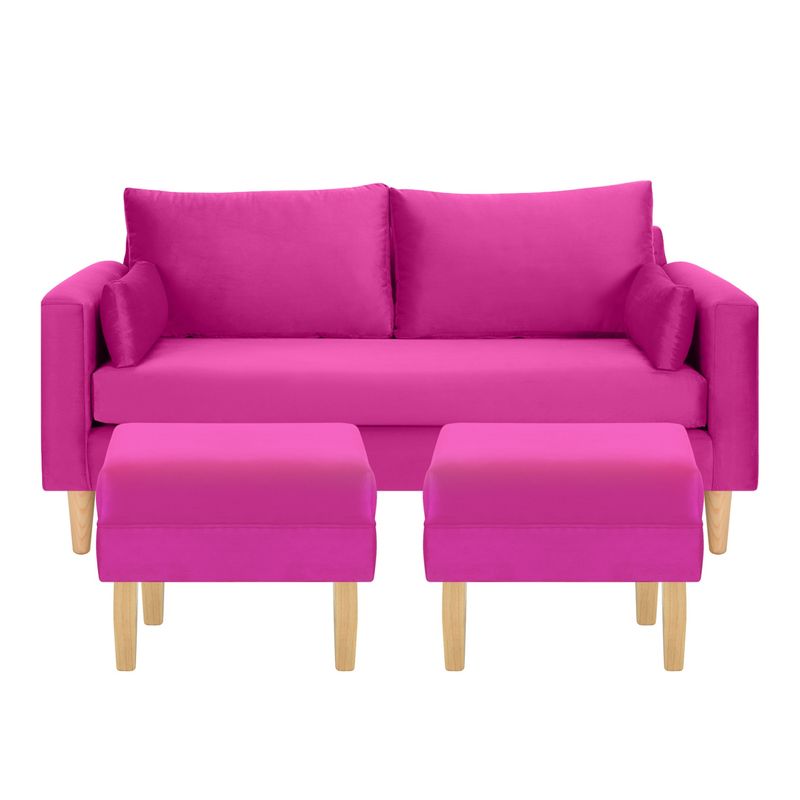 BODEVIR - Sofa Sky 3C+2 Pouf Felpa 05 Fucsia