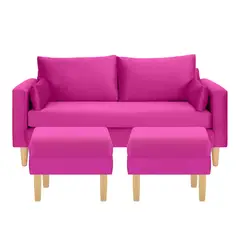 BODEVIR - Sofa Sky 3C+2 Pouf Felpa 05 Fucsia