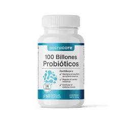 NUTRACORE - Probióticos 100 Billones 14 Cepas - 60 Cápsulas vegetales -