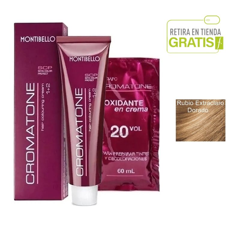 MONTIBELLO - Tintura Permanente Cromatone 9.3 Rubio Extraclaro Dorado+  Oxidante