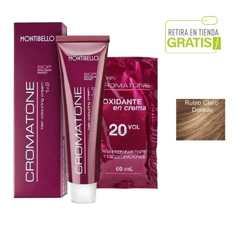 MONTIBELLO - Tintura Permanente Cromatone 8.3 Rubio Claro Dorado+  Oxidante
