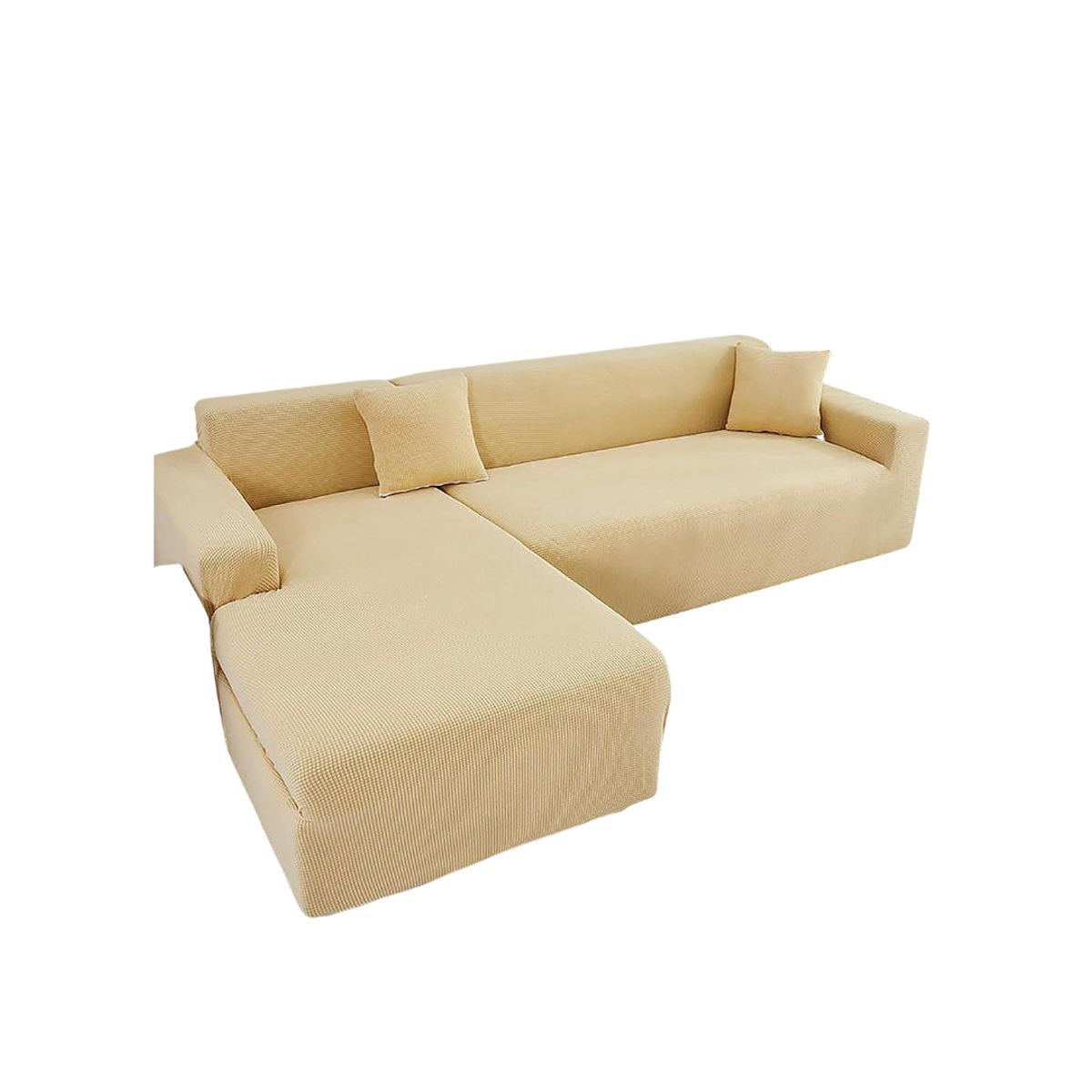 GENERICO - Funda Cubre Sillón Sofá Tipo L 3 Cuerpo Elástica Cuadrille