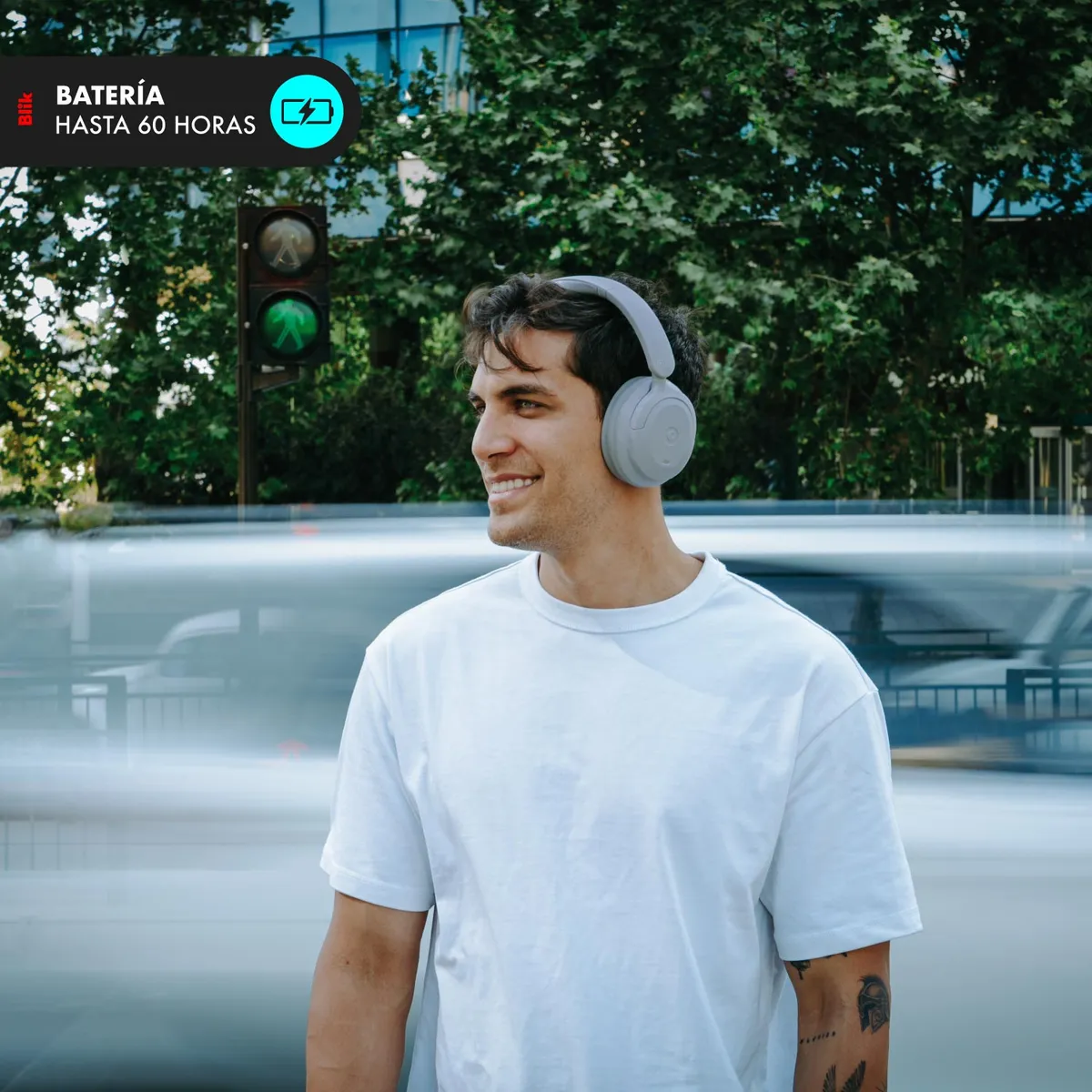 BLIK - Audifonos Bluetooth Blik Soul900 Gris Cancelación De Ruido