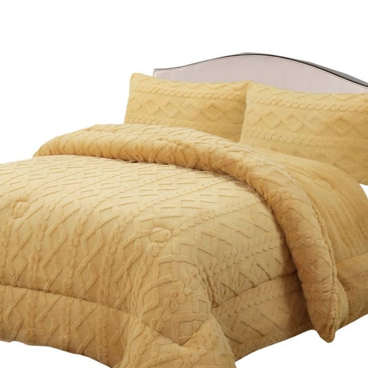 GENERICO - CUBRECAMA GRUESO PARA INVIERNO 2 PLAZA AMARILLO