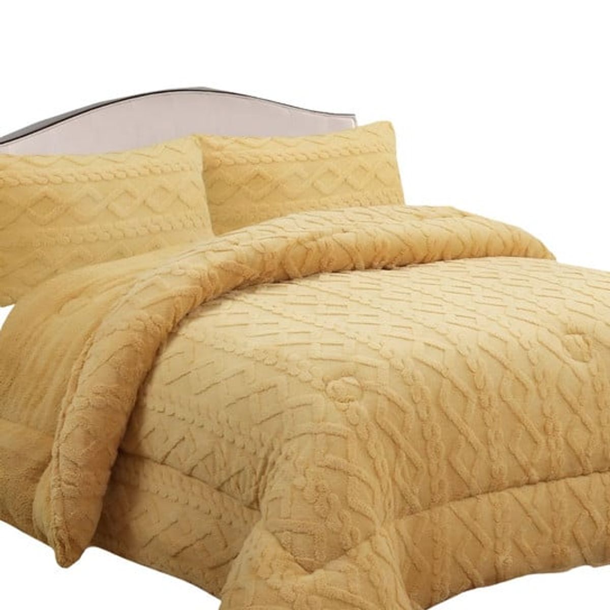 GENERICO - CUBRECAMA GRUESO PARA INVIERNO 2 PLAZA AMARILLO