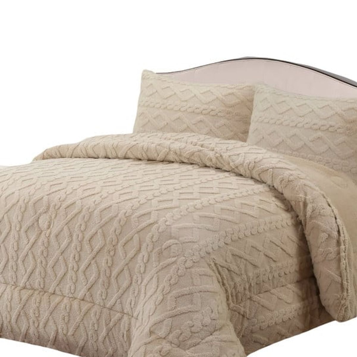 GENERICO - CUBRECAMA GRUESO PARA INVIERNO KING - SUPER KING  BEIGE