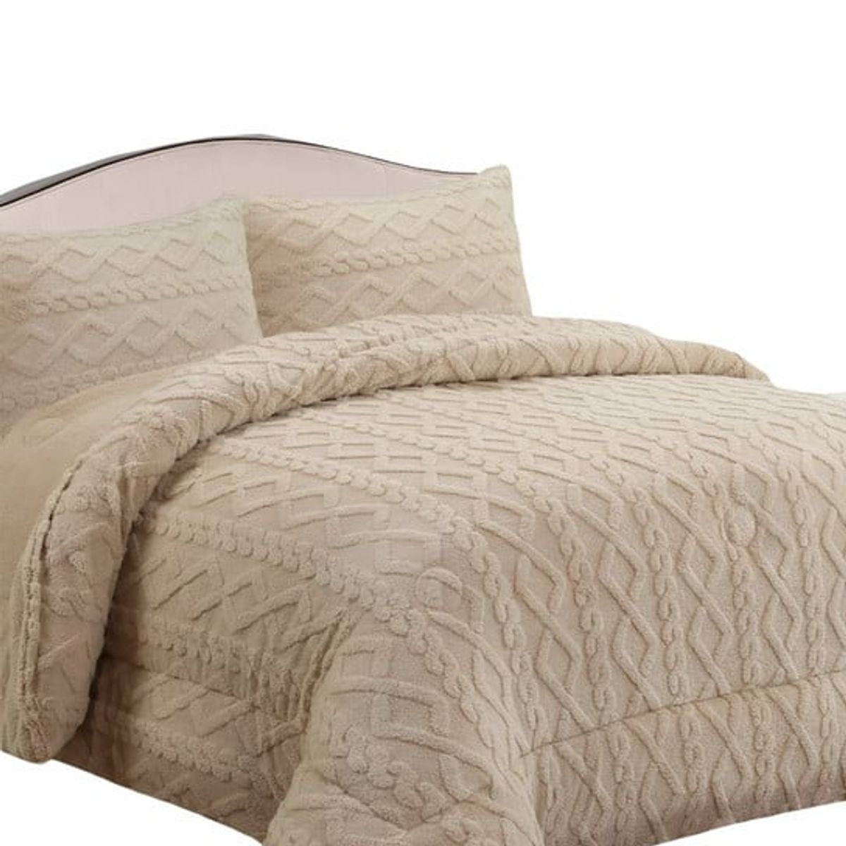 GENERICO - CUBRECAMA GRUESO PARA INVIERNO KING - SUPER KING  BEIGE