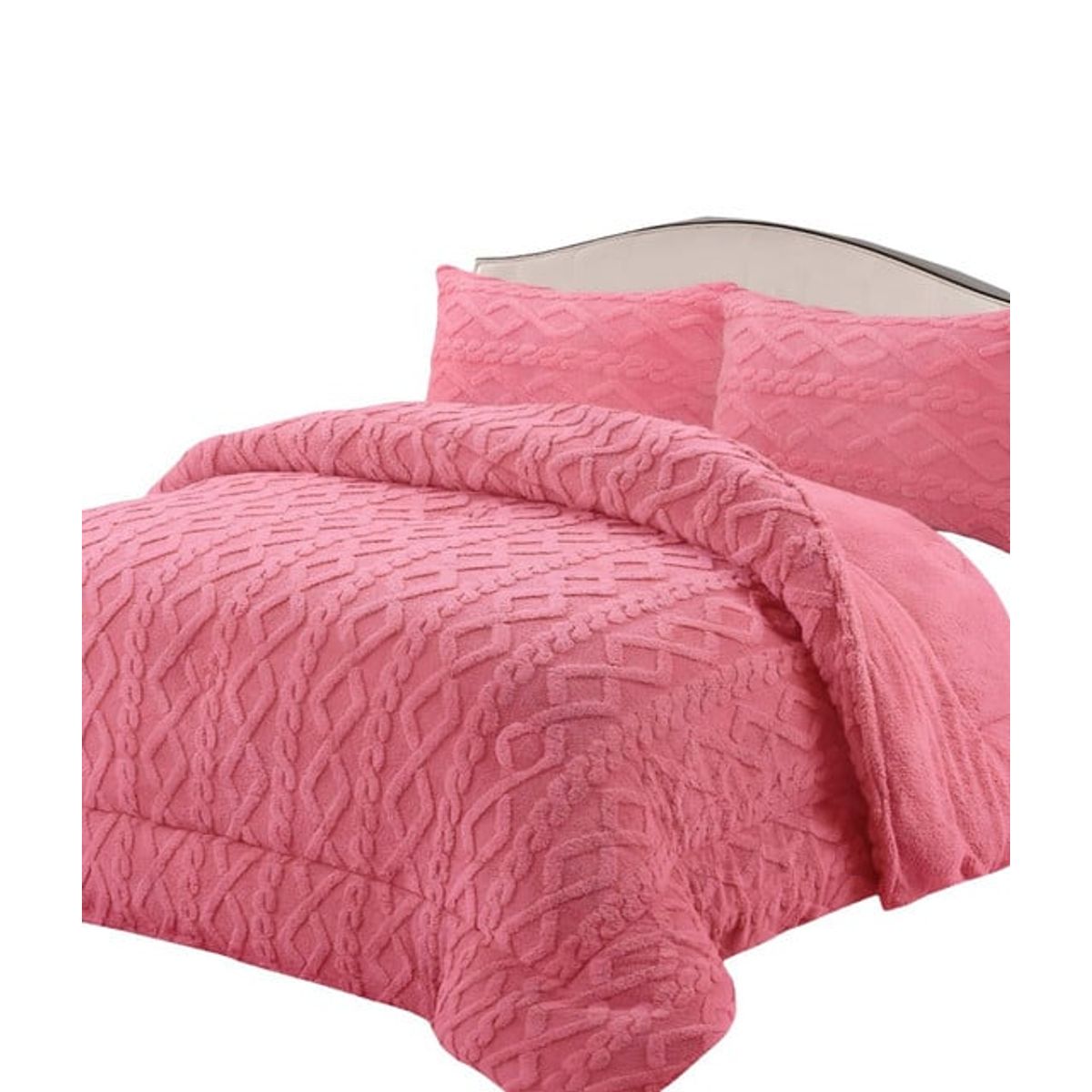 GENERICO - CUBRECAMA GRUESO PARA INVIERNO KING - SUPER ROSA