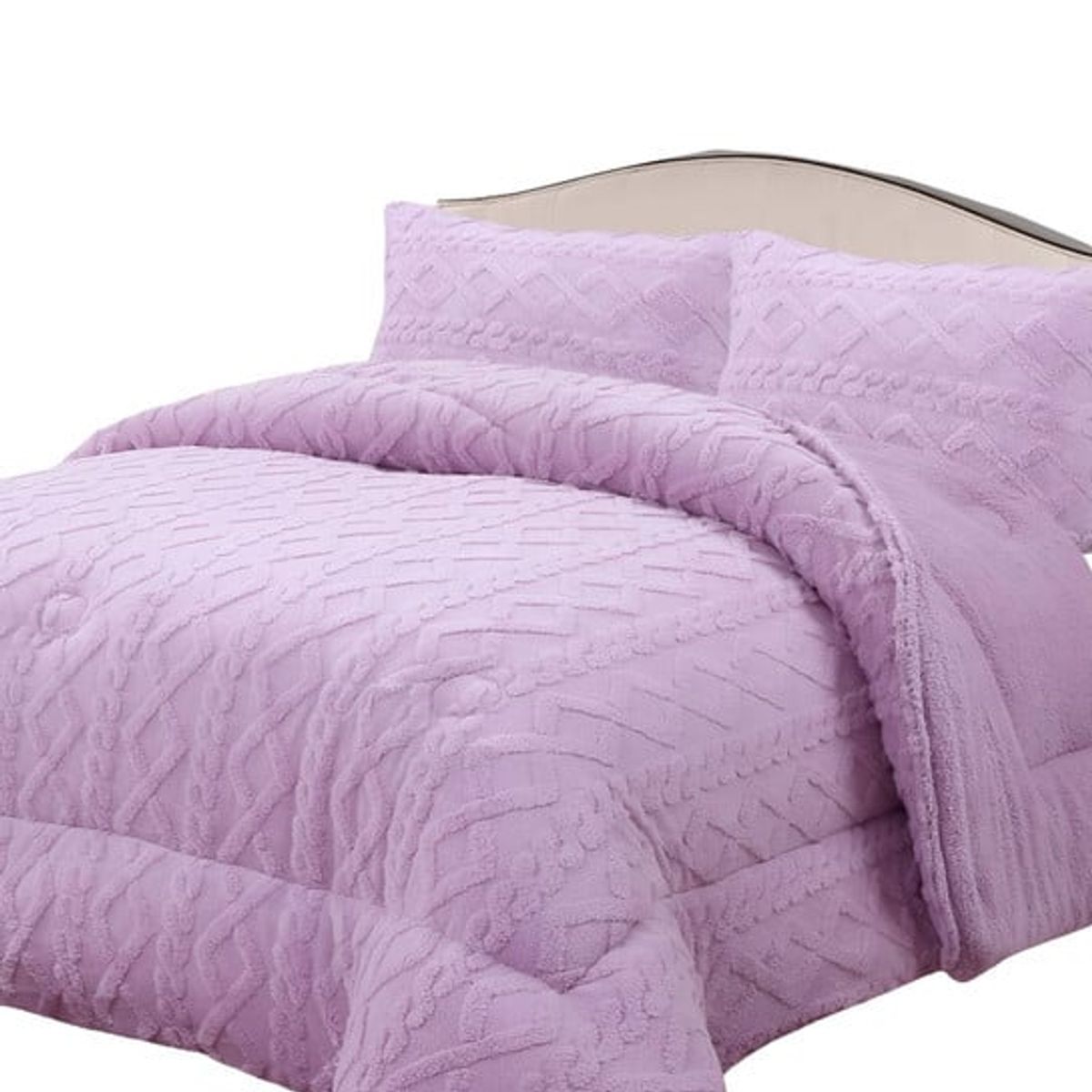 GENERICO - CUBRECAMA GRUESO PARA INVIERNO KING - SUPER LILA