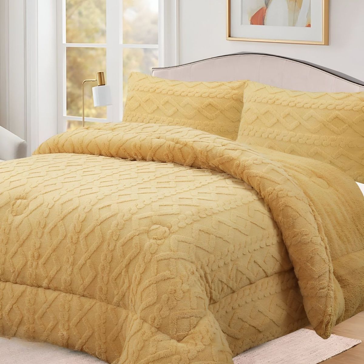 GENERICO - CUBRECAMA GRUESO PARA INVIERNO KING - SUPER LILA