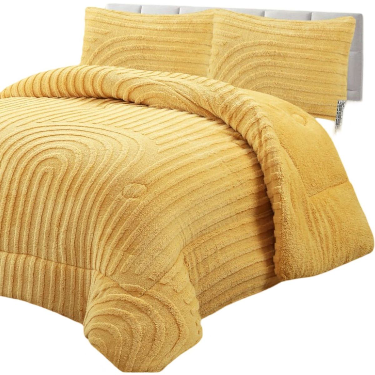 GENERICO - CUBRECAMA GRUESO PARA INVIERNO KING - SUPER KING AMARILLO