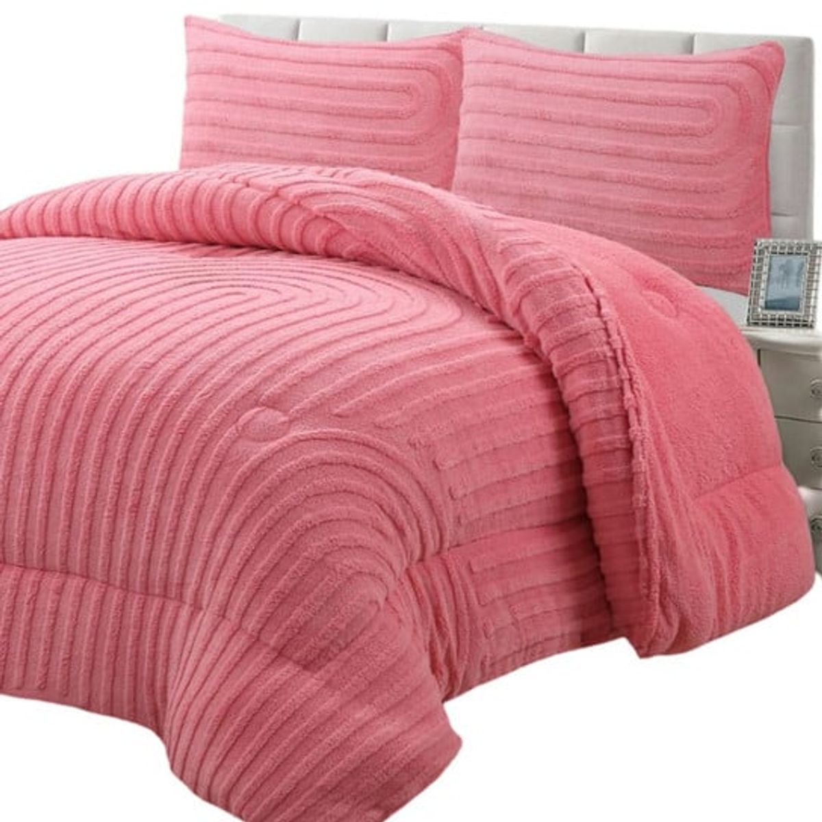 GENERICO - CUBRECAMA GRUESO PARA INVIERNO KING - SUPER KING ROSA_.