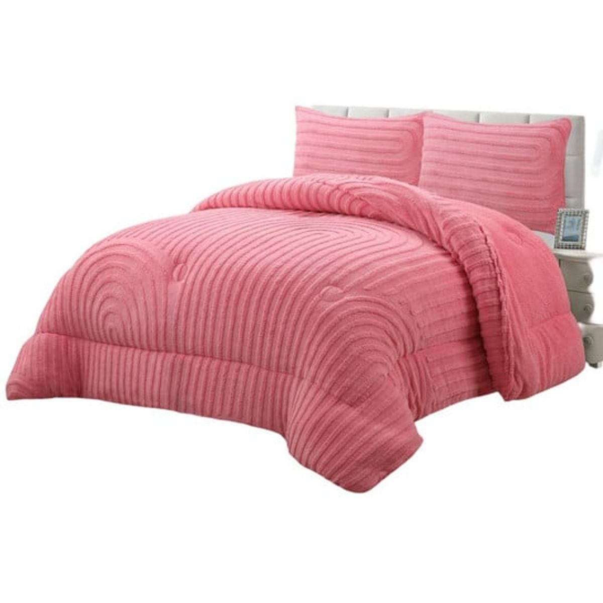GENERICO - CUBRECAMA GRUESO PARA INVIERNO KING - SUPER KING ROSA_.