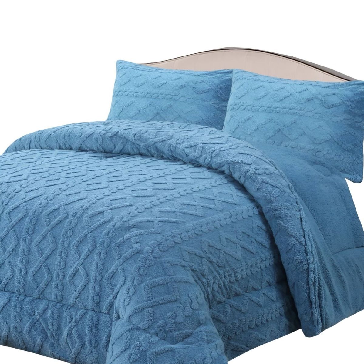 GENERICO - CUBRECAMA GRUESO PARA INVIERNO KING - SUPER CELESTE