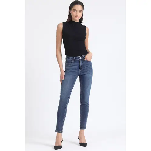 LIOLA - Jeans Skinny Push-Up, Tiro Medio, Azul
