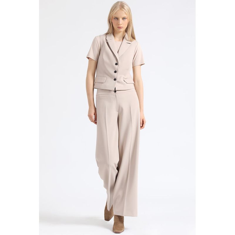 LIOLA - Pantalon Ancho Básico, Beige Liola