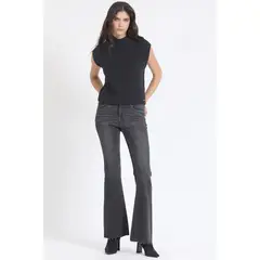 LIOLA - Jeans Flare Push-Up, Tiro Medio, Gris