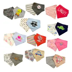 GENERICO - Pack 6 Bandanas Bebe Doble Capa De Algodón Y Bordada