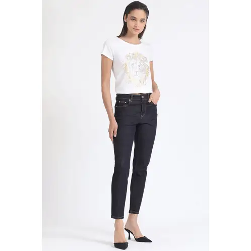 LIOLA - Jeans Skinny, Tiro Medio, Con Bordado, Indigo