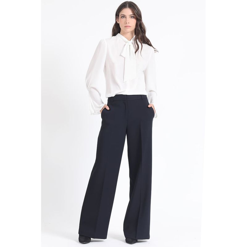 LIOLA - Pantalon Ancho, Tiro Alto, Azul Marino Liola