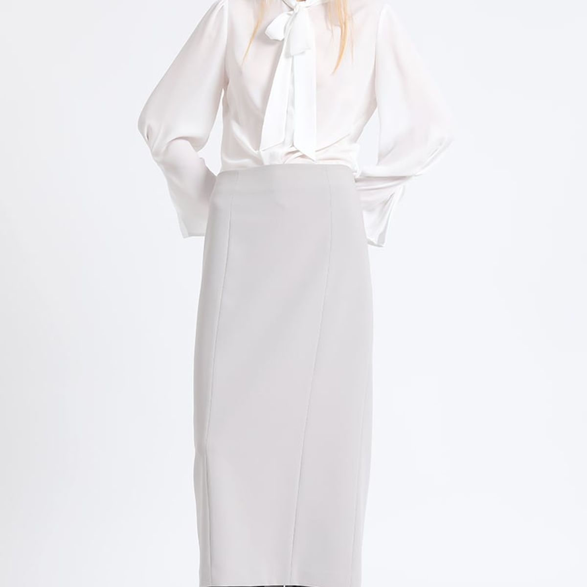 LIOLA - Falda Tubo Midi, Gris Liola