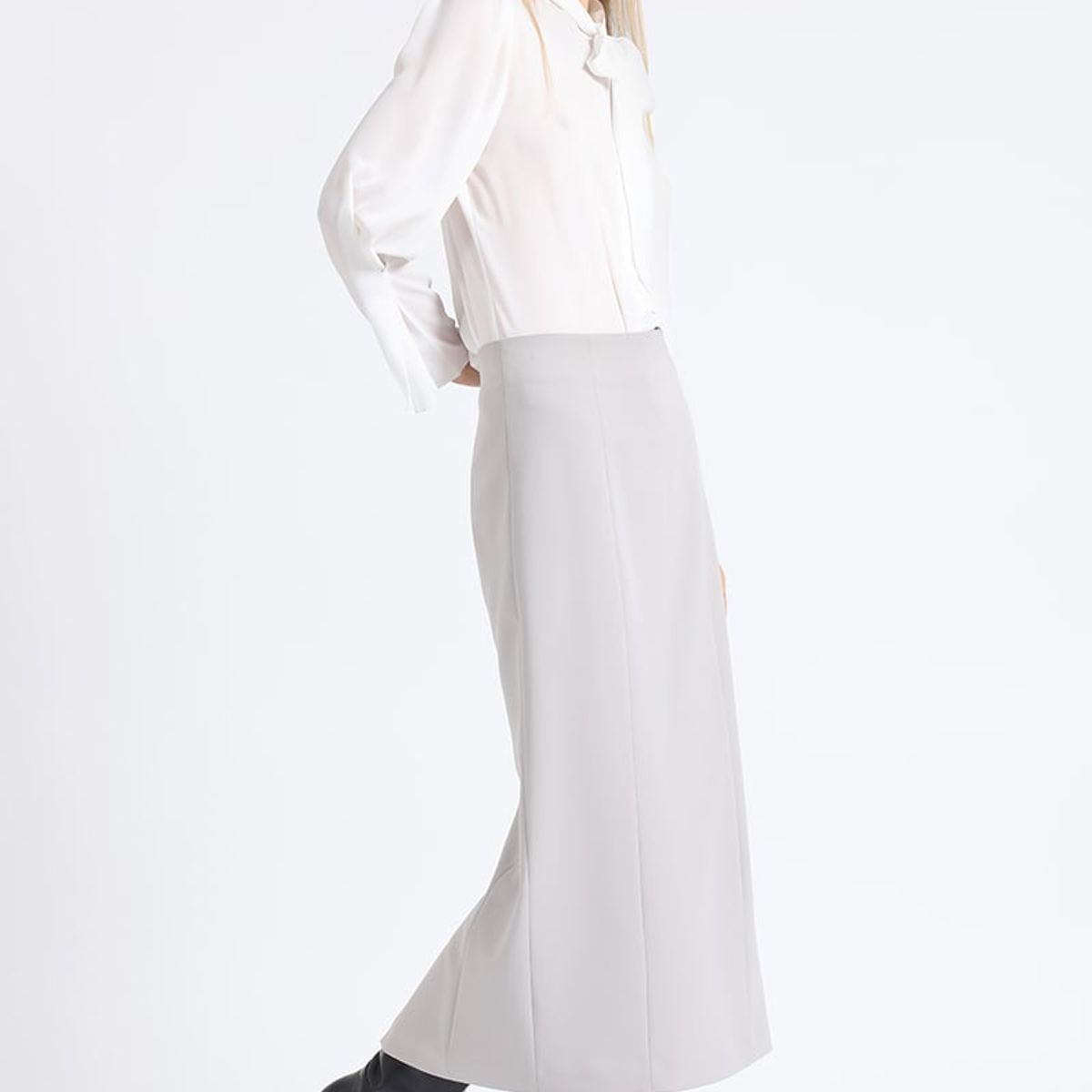 LIOLA - Falda Tubo Midi, Gris Liola